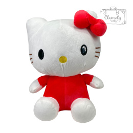 Maskotka Pluszowa Hello Kitty Czerwone Ubranko Kokardka 45x30x20