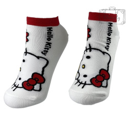 Skarpetki Bawełniane Białe Stopki Hello Kitty Damskie Kitty 36-40