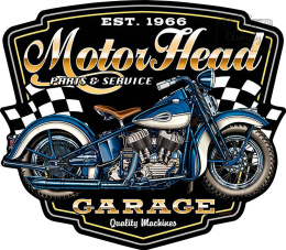 Tablica Tabliczka Blacha Ozdobna Motor Head Garage Motocycle Vintage