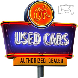 Tablica Tabliczka OK Used Cars Dealer Auta Używane Blacha Ozdobna