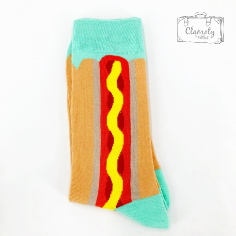 Kolorowe Skarpety Skarpetki Męskie Hot-Dogi