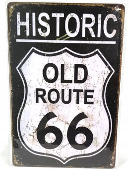 Historic Old Route 66 Tablica Blacha Ozdobna