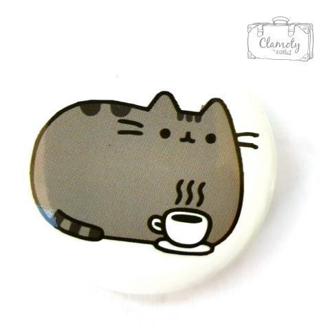 Przypinka Pusheen Z Filiżanką Buton Pin