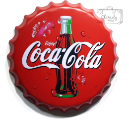 Coca Cola Czerwony Blaszany Kapsel Duży 40Cm Enjoy