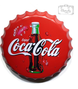 Coca Cola Czerwony Blaszany Kapsel Duży 40Cm Enjoy