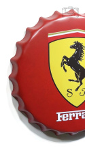 Ferrari Blaszany Kapsel na Ścianę Duży 40Cm