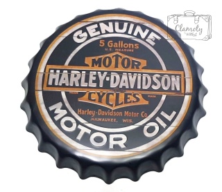 Kapsel Blaszany 40CM Harley-Davidson Motor Oil Dekoracja Na Ścianę
