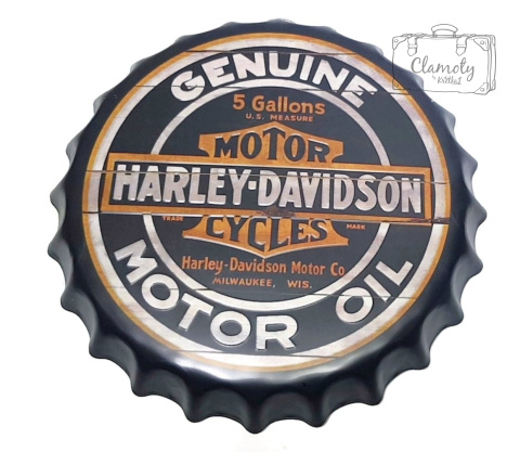 Kapsel Blaszany 40CM Harley-Davidson Motor Oil Dekoracja Na Ścianę