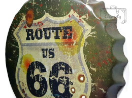 ROUTE 66 SHIELD GREEN LARGE SHEET CAPSEL 40CM