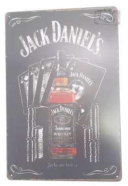 Jack Daniels Butelka Czarny Tablica Blacha Ozdobna