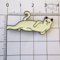 Przypinka Kotek Biały Leżący Buton Metal Pin 1