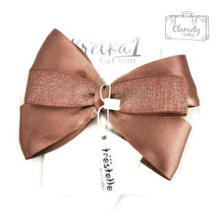 Piękne Kokardy Do Włosów W Kolorze Pudrowego Różu Z Białą Siateczką