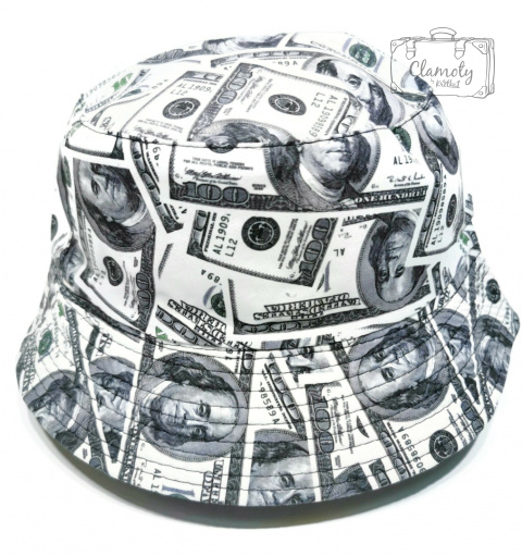 Bucket Hat, Kapelusz Rybaka Deseń W Stu Dolarówki
