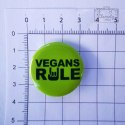 Przypinka Buton Pin Vegans Rule Czarny Napis