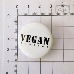 Przypinka Button Vegan Czarny Napis Na Białym Pin