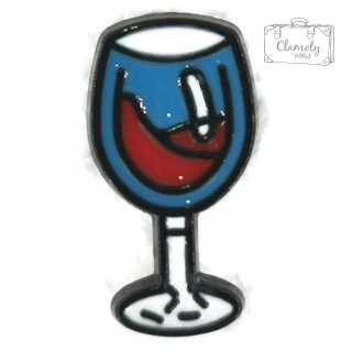 Przypinka Lampka Czerwonego Wina Buton Metal Pin