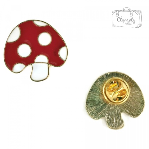 Przypinka Grzyb Muchomor Buton Metal Pin 2