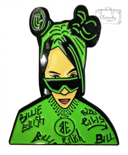 Przypinka Billie Eilish Zielony Buton Metal Pin