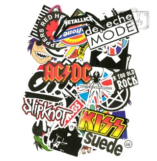 Zestaw Naklejek Wlepki Sticker Bomb Rock Zespoły n141