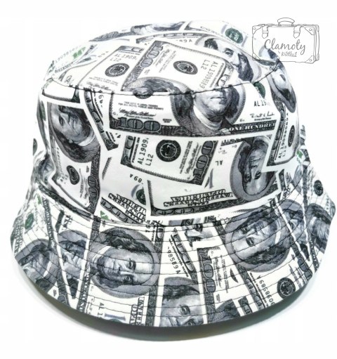 Bucket Hat, Kapelusz Rybaka Deseń W Stu Dolarówki