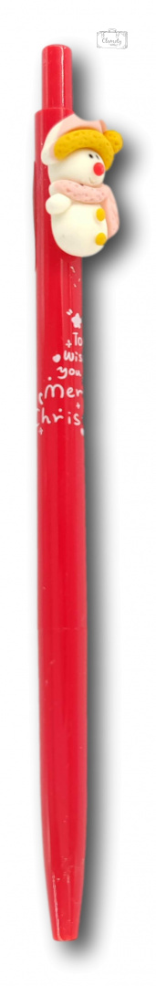 czerwony długopis święa bałwan
