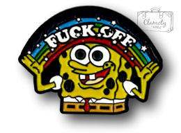 przypinka pin spongebob tęcza