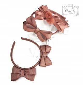 Piękna Opaska W Kolorze Pudrowego Różu Z Kokardą Z