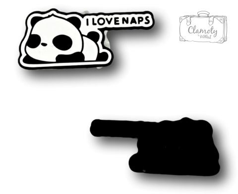 PRZYPINKA PANDA I LOVE NAPS METAL PIN 2