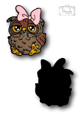 Przypinka Metalowa Sowa Z Kokardą Metal Pin