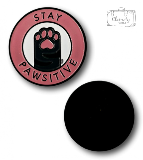 PRZYPINKA STAY PAWSITIVE METAL PIN 2