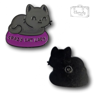 Przypinka Metalowa Kot Crazy Cut Lady Metal Pin