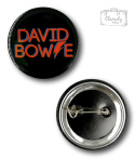Przypinka Metalowa Okrągła Czarna David Bowie Pin
