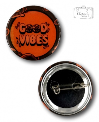 Przypinka Metalowa Okrągła Good Vibes Metal Pin
