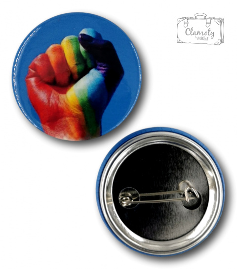 PRZYPINKA OKRĄGŁA TĘCZA PIĘŚĆ  PIN 2