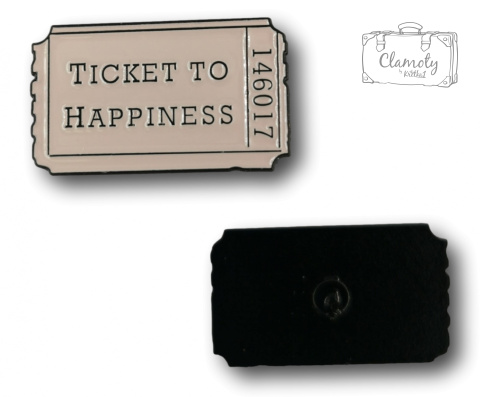 Przypinka Metalowa Ticket To Happiness Metal Pin
