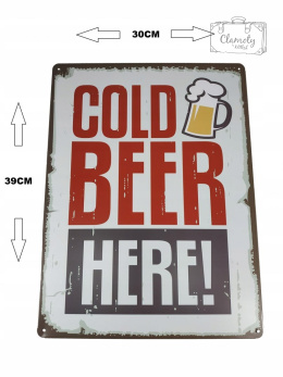 Tablica Blacha Cold Beer Xxl 30X39 Cm New 2019!