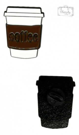 Przypinka Kubek Kawy Coffee Na Wynos Metal Pin
