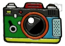 Przypinka aparat fotograficzny kolorowy Metal PinPrzypinka aparat fotograficzny kolorowy Metal Pin d