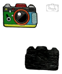Przypinka aparat fotograficzny kolorowy Metal Pin s