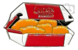 Przypinka chicken nuggets czerwony Metal Pin j