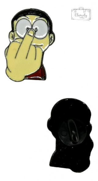 Przypinka chłopak środkowy palec znak Metal Pin
