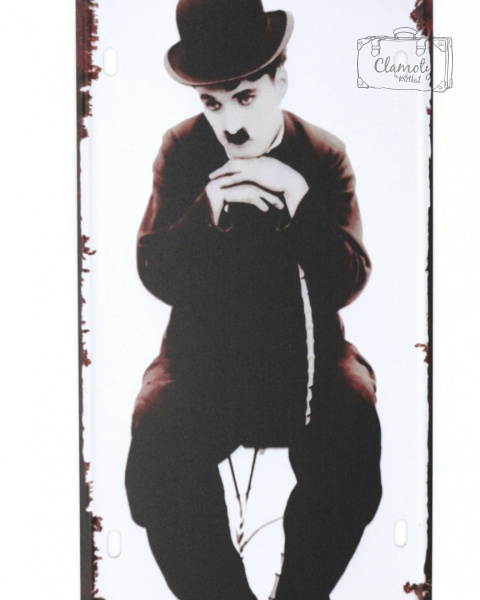 Tabliczka Ozdobna Blacha Charlie Chaplin Vintage Retro 1