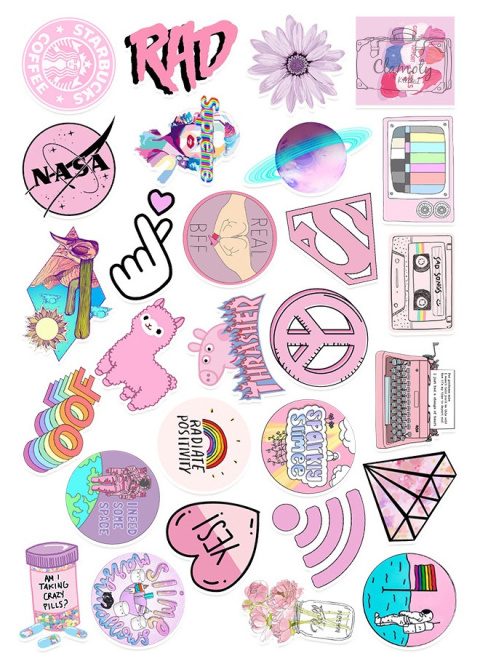 Wlepki Naklejki Sticker Bomb Wlepy Pink Girl  2