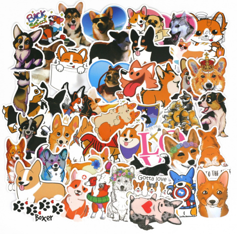 Zestaw Naklejek Sticker Bomb Wlepy Corgi 2 Wlepki N160