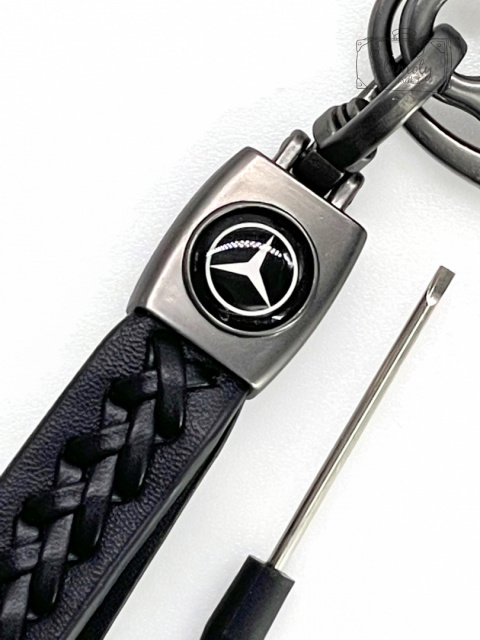 Brelok Do Kluczy Samochodowy Mercedes Metal Skóra