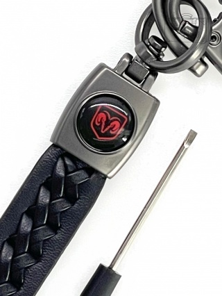 Brelok Do Kluczy Samochodowy Dodge Metal Skóra