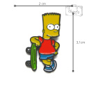 Przypinka Bart Simpson Deskorolka Metal Pin rozmiar