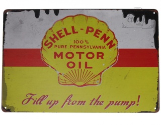 Tabliczka Ozdobna Blacha Shell Motor Retro Vinatge