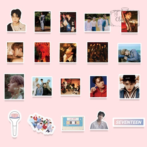 Zestaw Naklejek Sticker Bomb Wlepy Seventeen KPop 2 N59