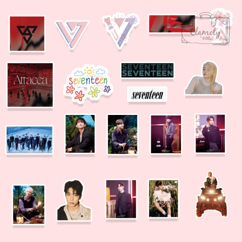 Zestaw Naklejek Sticker Bomb Wlepy Seventeen Kpop n64